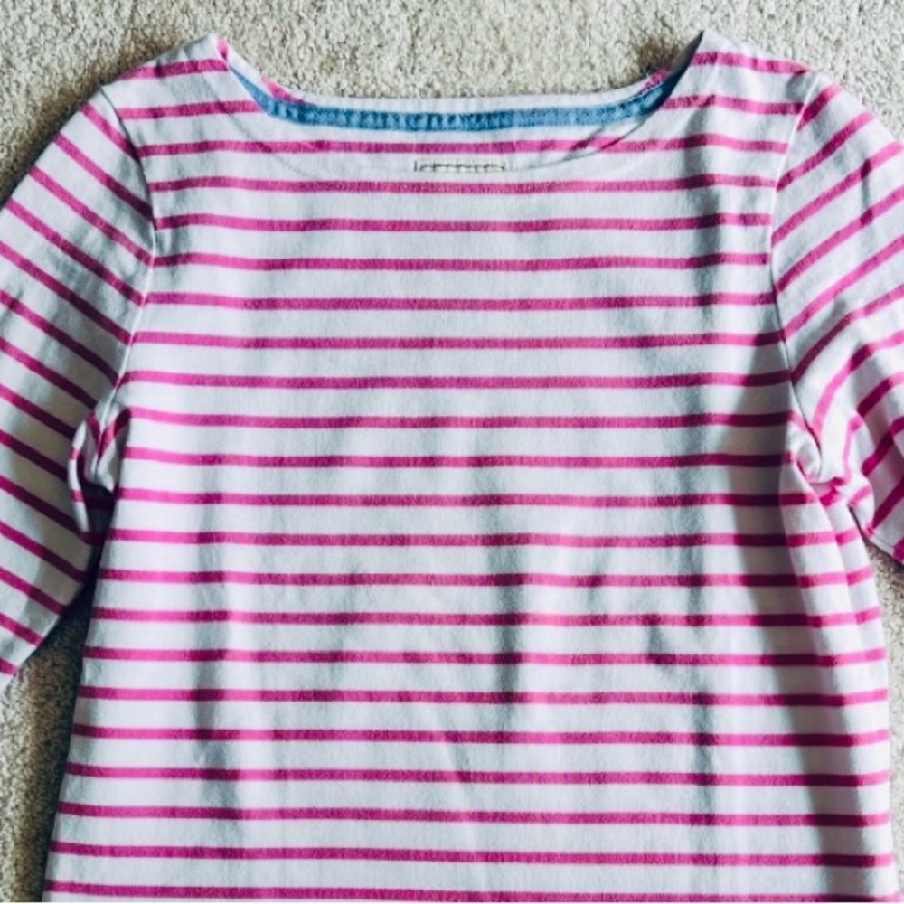Joules mariner french style white and pink top
